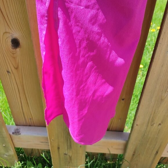LULU's Magenta Tie Back Slip Dress with side slit Small - Picture 5 of 6